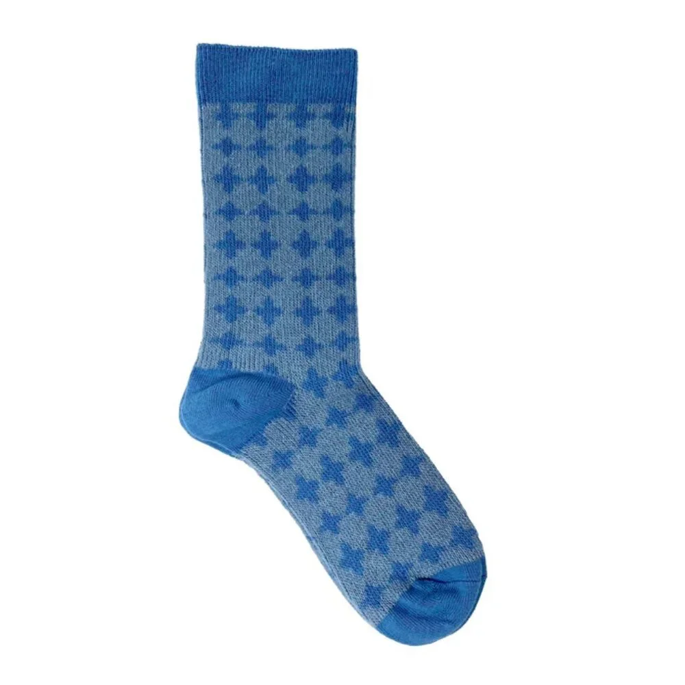 NWT Charley Blue Patterned Crew Socks
